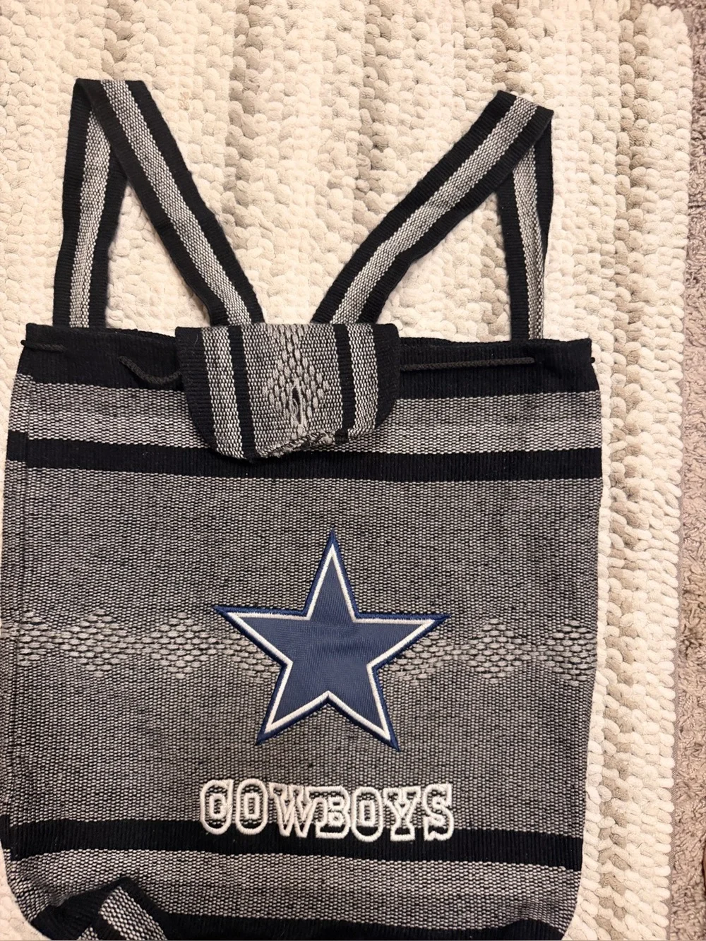 Kids Black & Gray Cowboys Star Backpack Tote